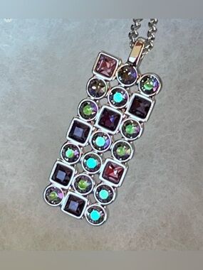 Touchstone Crystal Morse Code Pendant Necklace BNIB